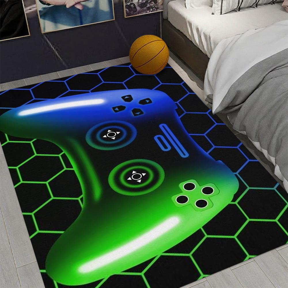 Gaming Controller Rug – Non-Slip Carpet for Boys’ Game Room or Bedroom Decor, Machine Washable