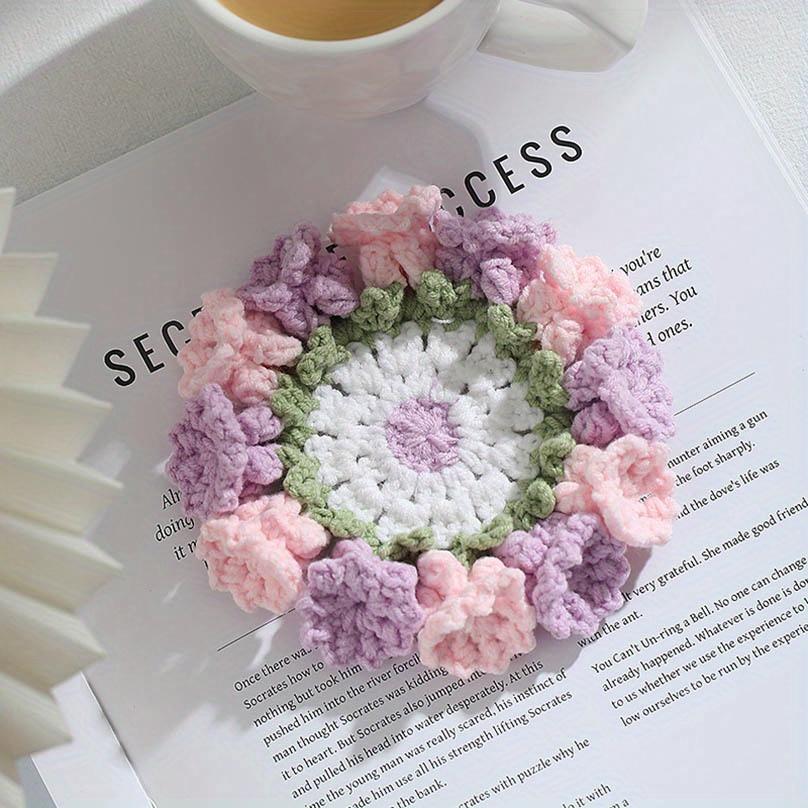 Porta-copos Flower Weave Tapete de Mesa Antiderrapante Suportes para Copos Jogo de Mesa Placemat Acessórios de Cozinha Porta-copos