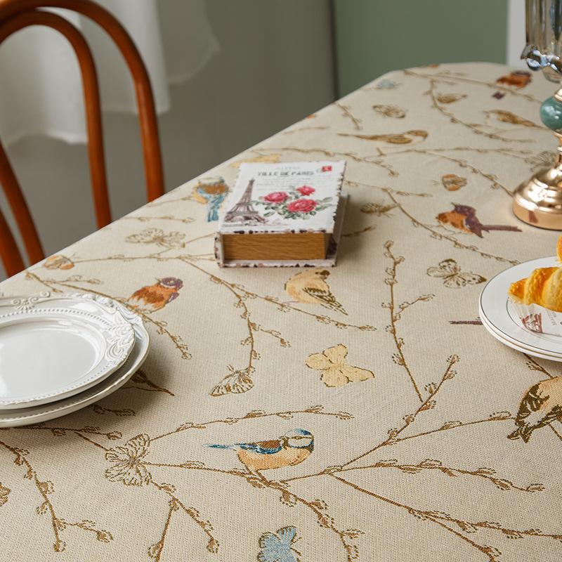 Light Luxury Small Fresh Tablecloth Chenille Waterproof and Oil Proof Home Dining Tablecloth
