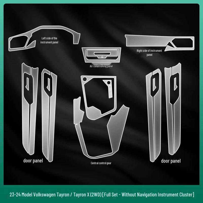 Volkswagen Tayron Interior Protective Film Set: Console, Dashboard, Navigation, Gear Shift, and Screen