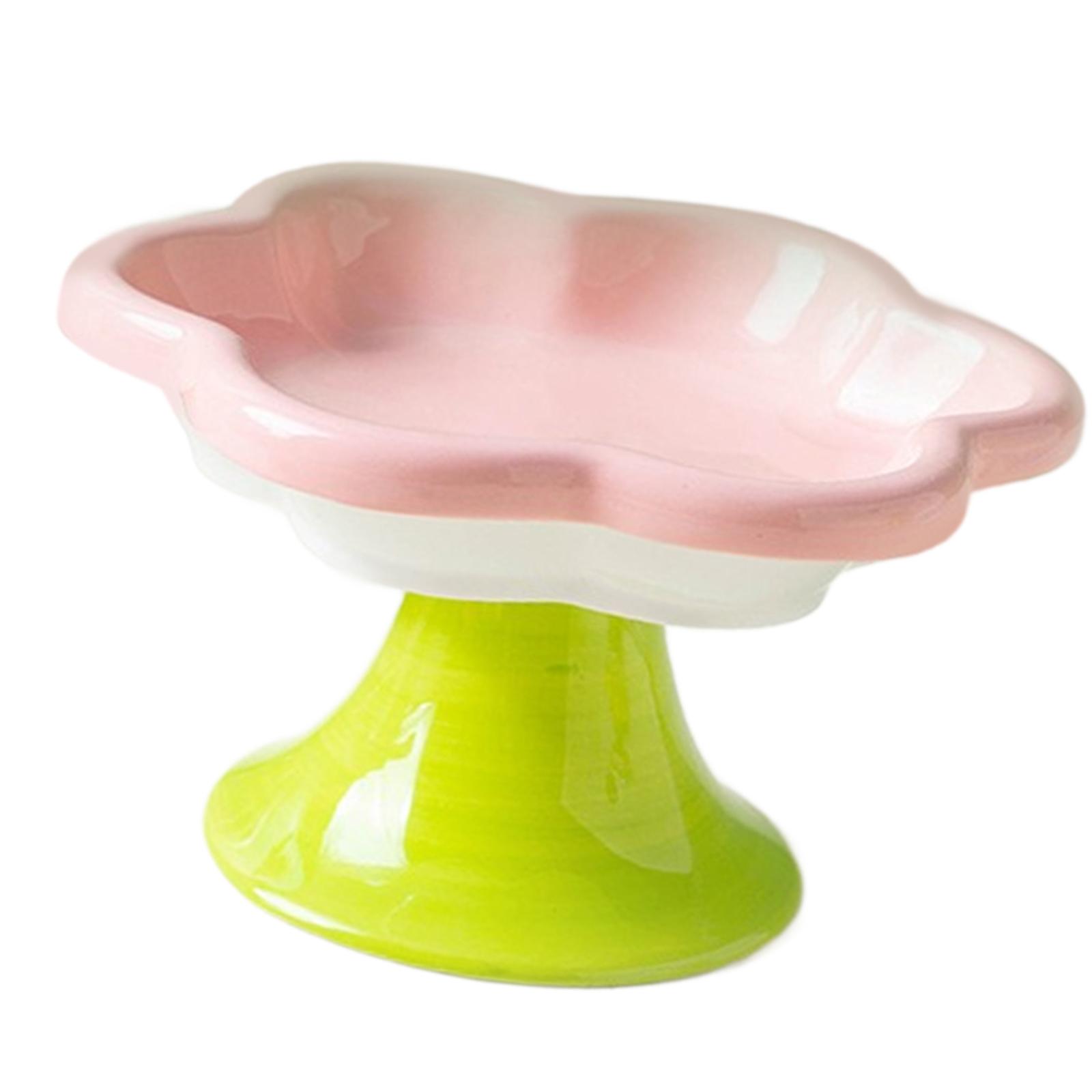 

Керамическая миска для домашних животных в форме цветка, миска для корма для кошек, нескользящая подставка с высокой подставкой, для защиты шеи и легкой очистки B