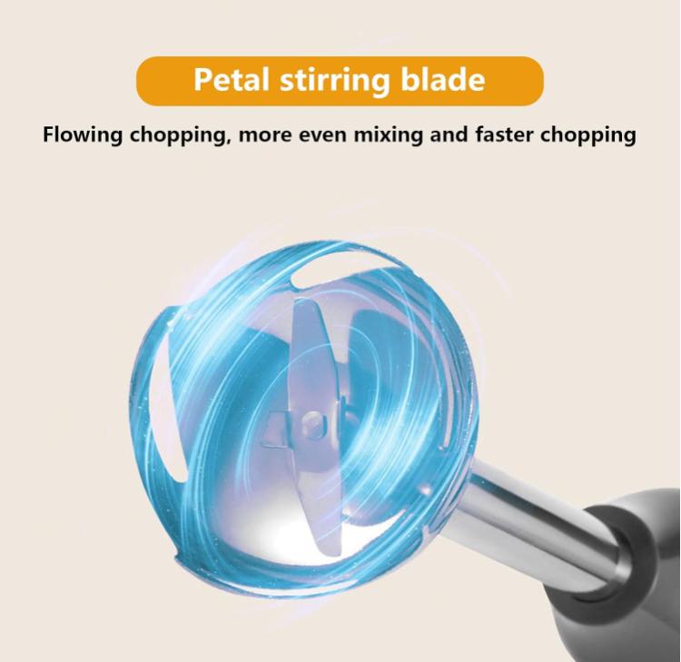 Elektrischer Schneebesen 5-stufiges Rühren, Fleischwolf, Edelstahlklinge, Fleisch, Gemüse, Obst, Babynahrung