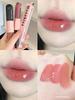 Mom's Natural Makeup Looks Like a Fresh-Faced Girl! Muke Shishi Double-Ended Lip Gloss W1 Nude Pink W4 Non-Stick Cup Korean Style Gray Pink W6