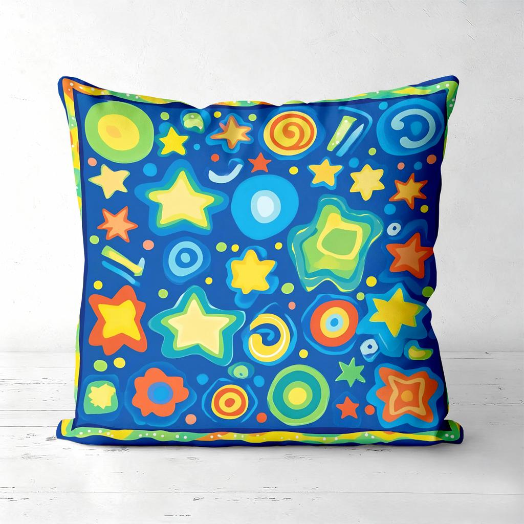 # Colorful Star Print Throw Pillow Covers Pattern Cushion Cover Suitable For Sofa Bedroom Car Pillow Cover
