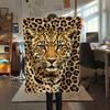 Filz Panda Wolf Leopard Kaninchen Druck Flanelldecke, Hohe Qualität, Bequem für alle Jahreszeiten, Heimdekoration, Wärme und Komfort, Perfekt für Weihnachtsgeschenke