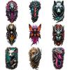 3pcs Temporary Tattoo Colorful Realism Mechanical Tree Stylized Moth Tech Wolf For Thighs Women Men