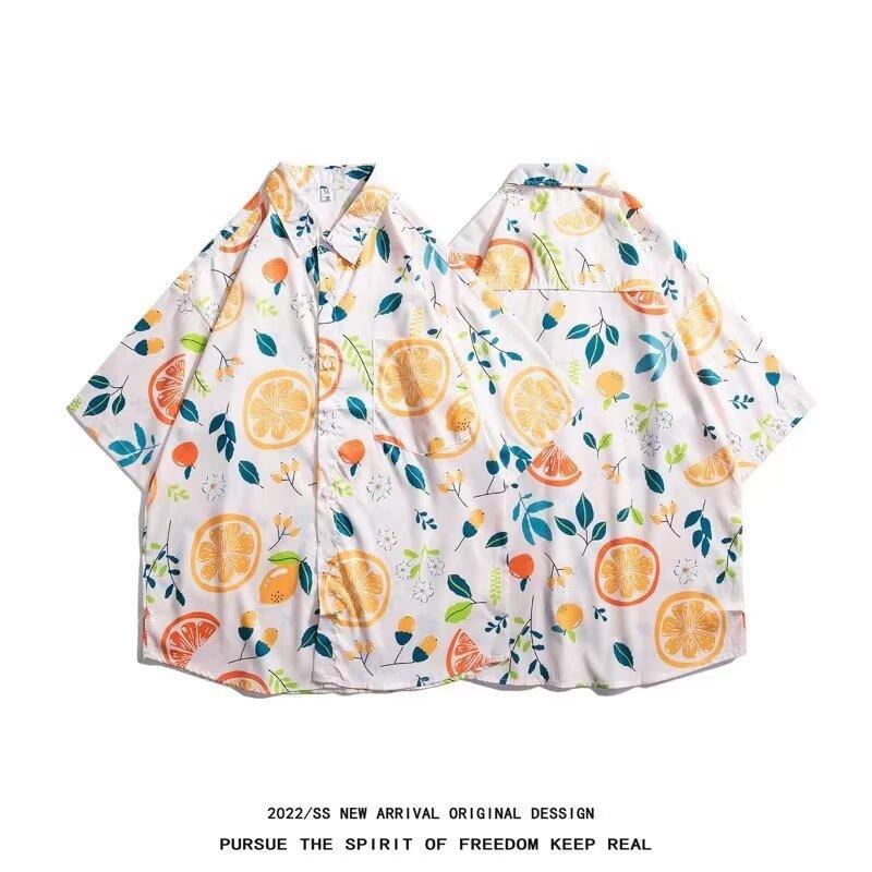 Men'S Retro Shirt, Men'S Summer Outfit, Student Loose Fit, Niche Design, Casual Men'S Top, Outerwear, Beach Top