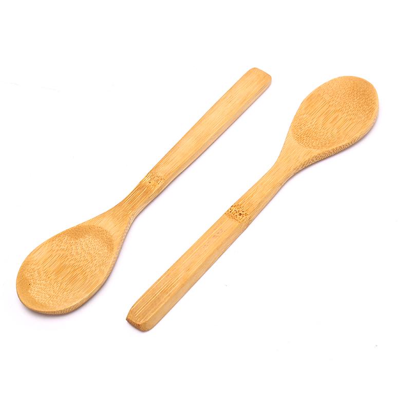 💰Kaufe Hot 1Pc Mini Wooden Round Bamboo Spoon Soup Tea Coffee Salt