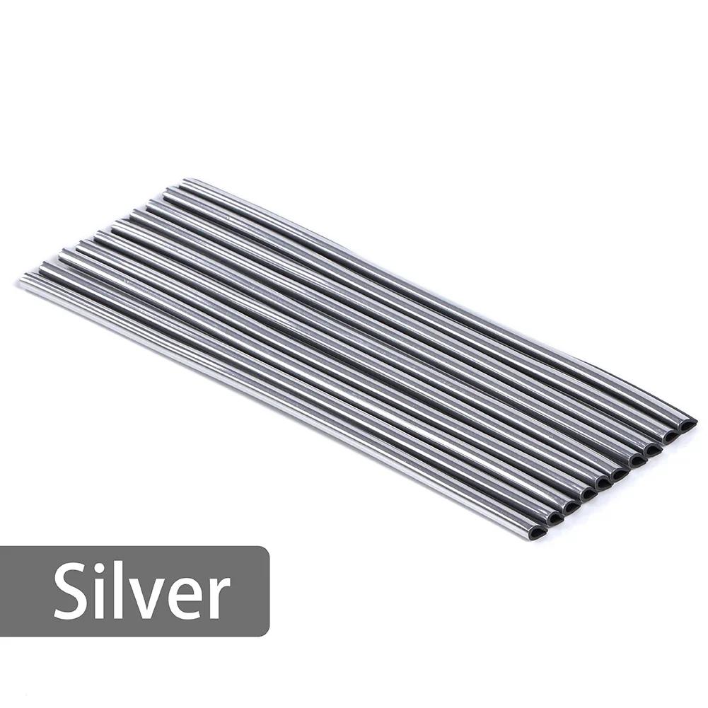 10pcs of U-shaped Electroplated Bright Strips with Mesh Clamps Decorative Strips for Car Air Vents Colored Interior Decoration