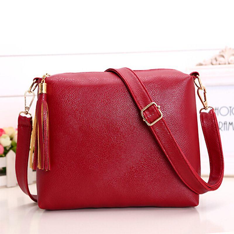 Colorful Pu Leather Women's Cross Body Bag With Tassels Small Size For Everyday Use