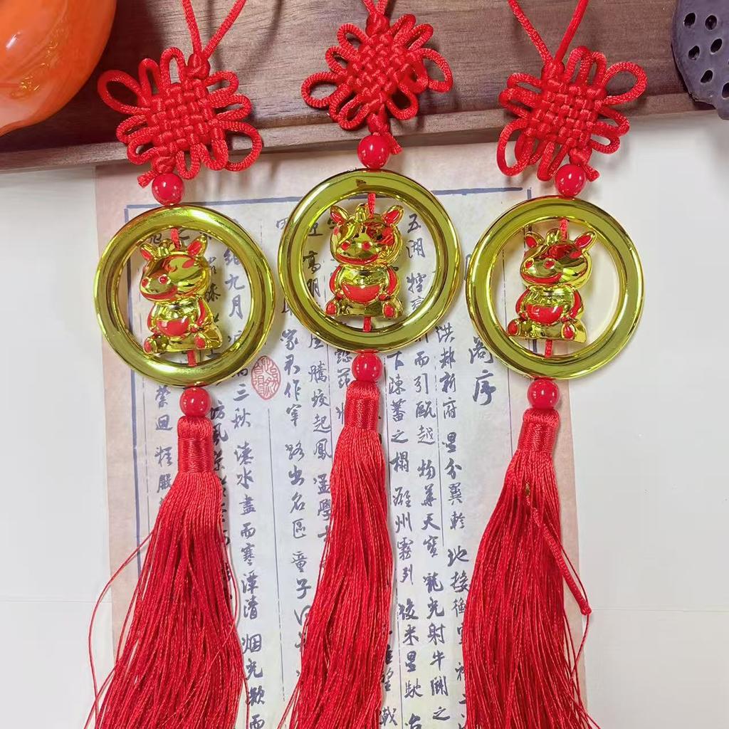 2026 Year Of The Horse Wall Hanging Ornament New Year Lucky Housewarming Decoration Red Wooden Plaque Horse Pendant Gifts