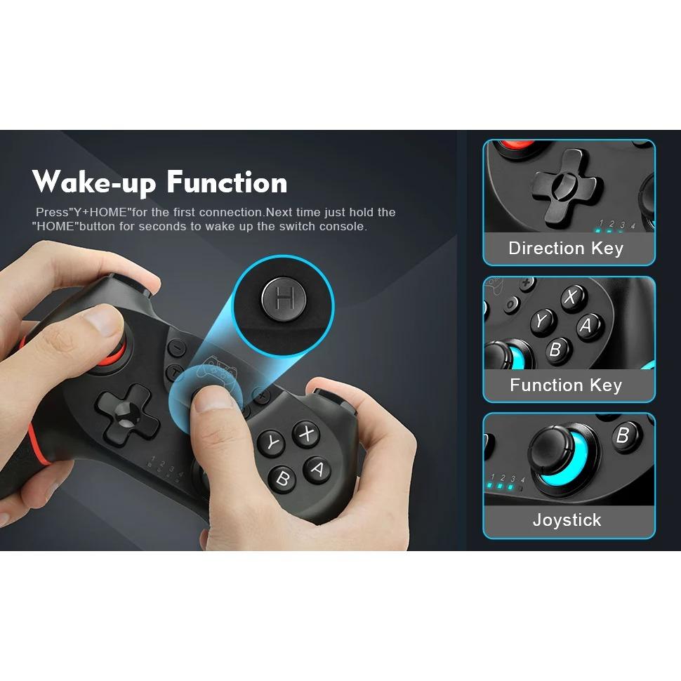 Wireless Gamepad with Adjustable Turbo and Dual Vibration Functions for Switch/Switch Lite/Switch OLED