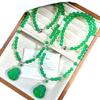 Retro Chinese-Style Lighting Glass Body Natural Green Chalcedony Buddha Male Agate Chain Necklace Women'S Basic Commuter Model