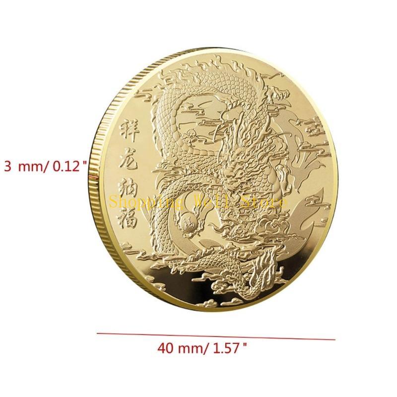 KX4B 2025 Chinese New Year Collectible for Dragon Year Souvenir Plated Coin Metal Lucky Ornament