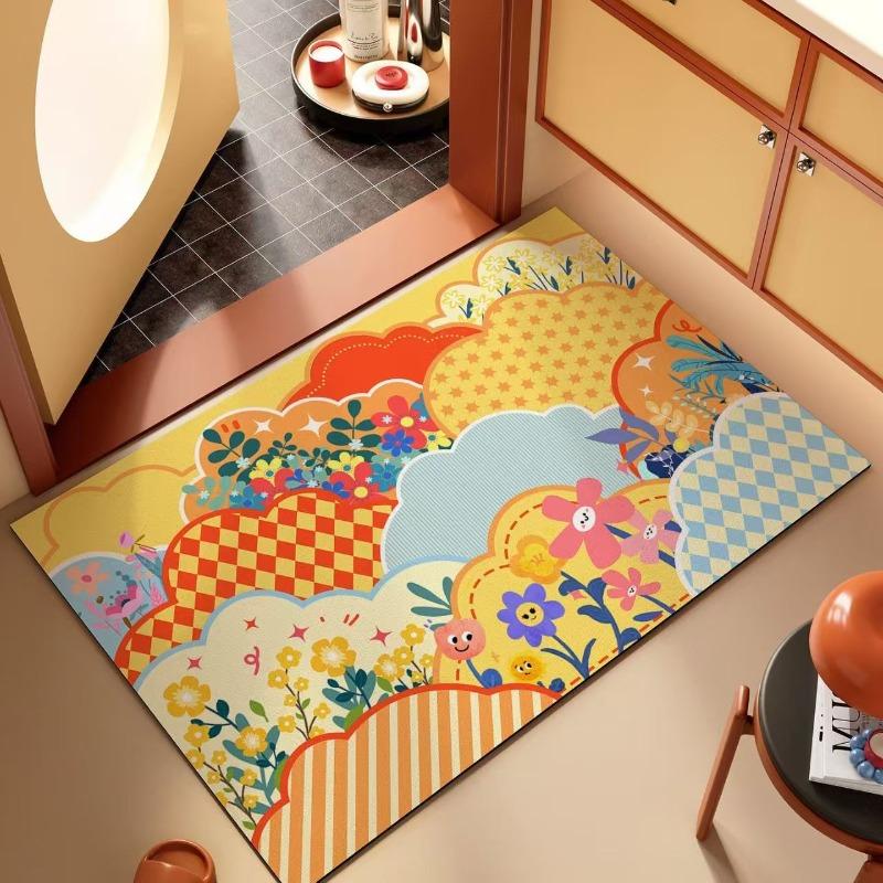 Tappetino assorbente in terra di diatomee per bagno, tappetino per porta del WC, tappetino per pavimento del WC, tappeto per WC