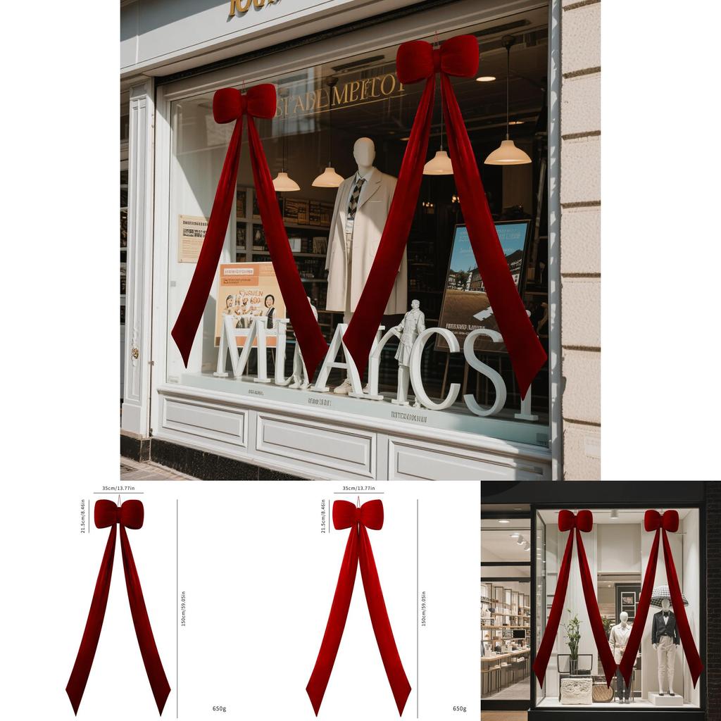 Christmas Festive Decor 150cm Velvet Bow With Rich Red And Burgundy For Celebration Events