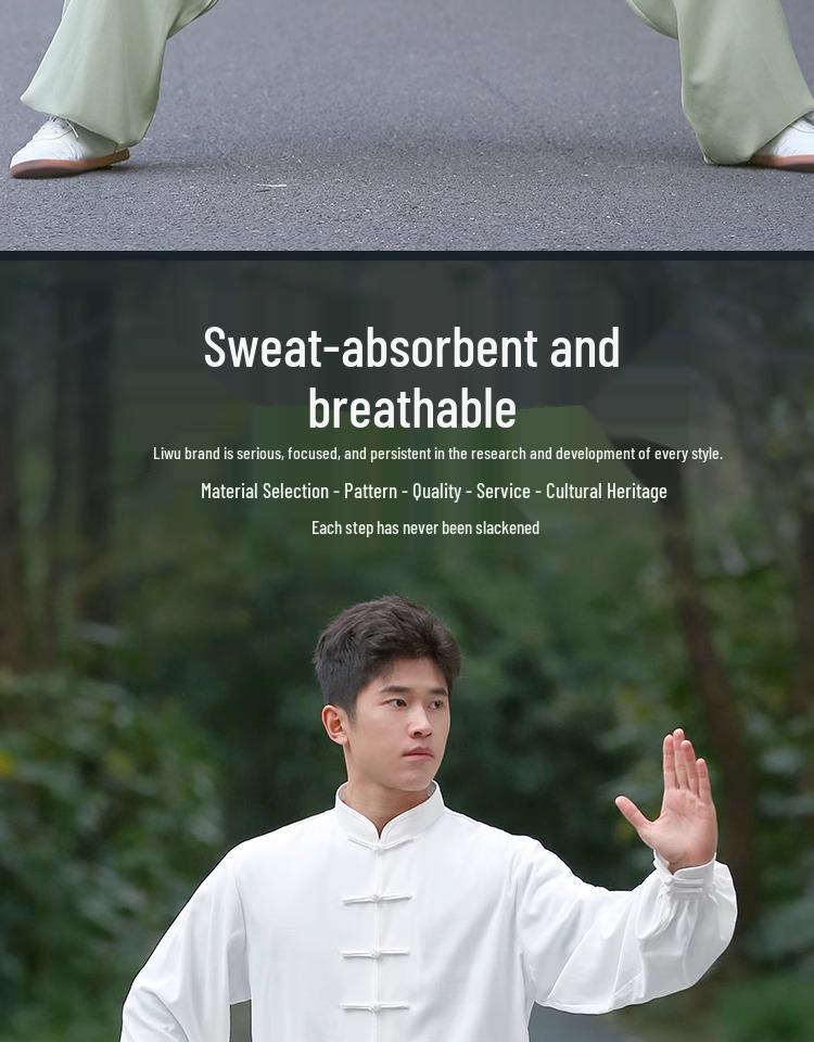 Liwu 2024 Cotton Linen Tai Chi Suit: Unisex Chinese-Style Martial Arts Wear for Spring/Autumn