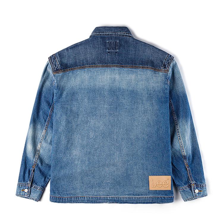 Lee Comfortable Version Spliced Fabric Jacket Denim Coat Men Jackets Dark-Blue LMT011095209189A09368