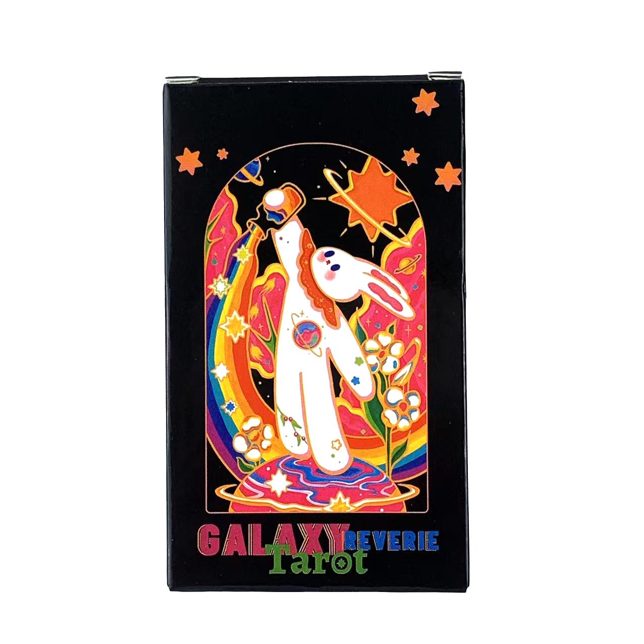 Baralho de Tarot Galaxy Reverie Cartas Fofas de Desenho Animado Ótimo Para Iniciantes, Meditação e Jogos de Festa, Jogos de Halloween e Natal preto