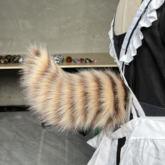 Faux Fur Electric Wagging Tail for Car, Remote Control Moving Tail Decoration, Rechargeable Detachable Auto Accessory for Anime Cosplay