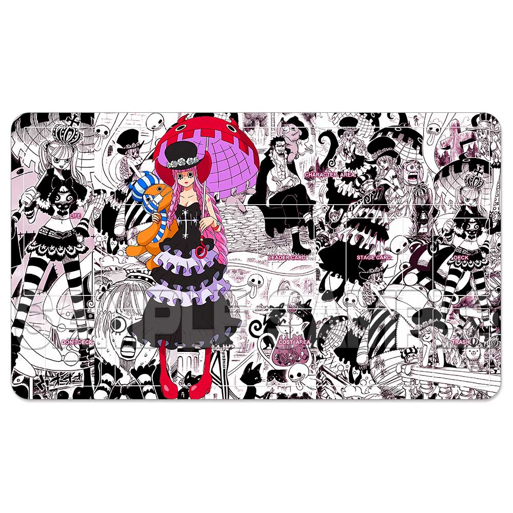 OPCG One Piece Playmat Luffy Law Zoro Ace Perona Trading Card Game Mat Dedicated Card Play Against Table Mat