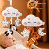 Interactive Baby Stroller Hanger Pull String Mobile Toy with Contrast Color Plush Animal Enhances Early Motor Skill