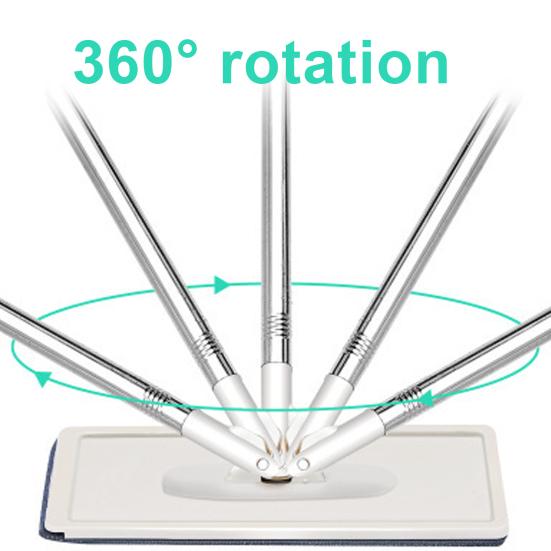 Lazy Hand-free plochý mop s nezávislým umístěním Mop šetřící místo Odstraňování prachu Mop otočný o 360 stupňů
