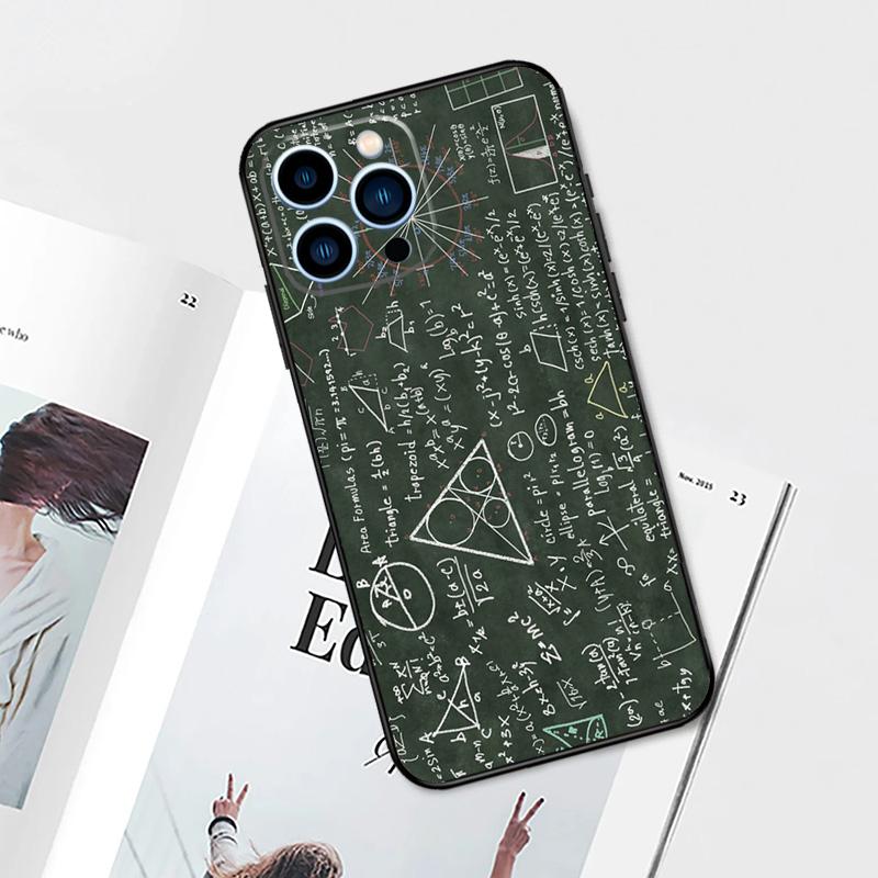 Symbol Math Science Physics Formulas Case For iPhone 14 13 12 11 15 16 Pro Max Plus XS Max X XR 7 8 Plus 13 12 Mini Phone Cover