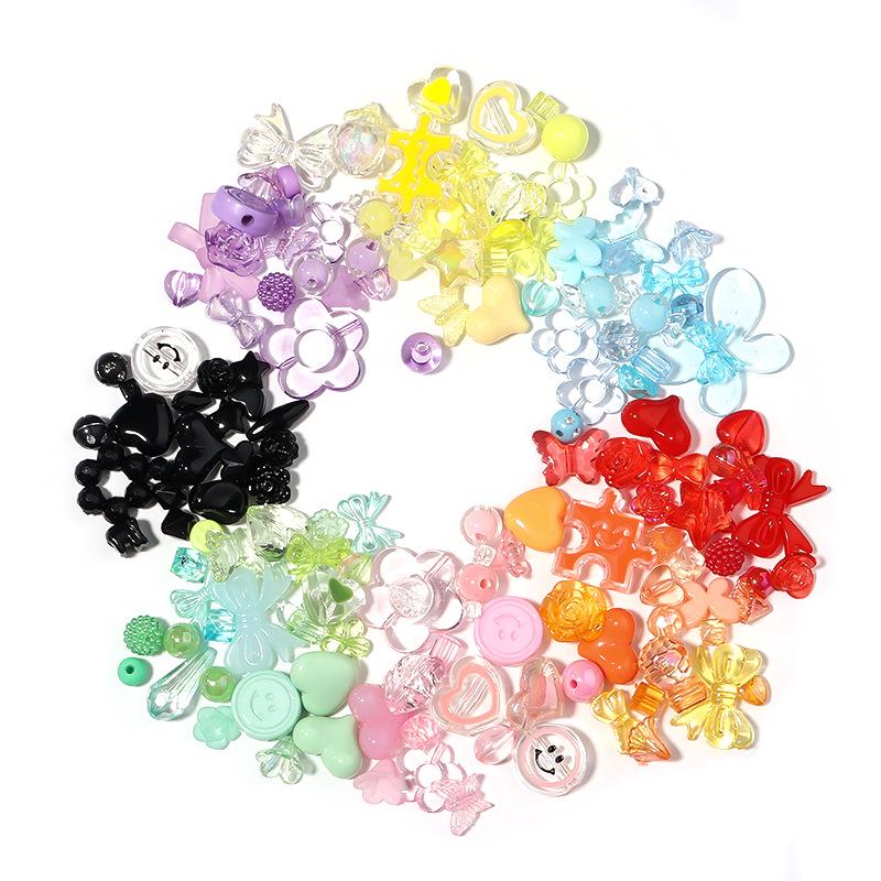 Cartoon Acrylic Beaded Phone Chain - DIY Lanyard with Random Mixed Style Loose Beads