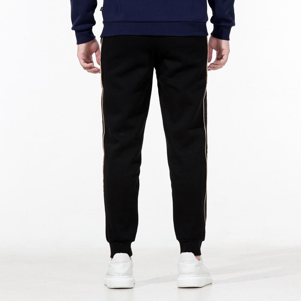 Puma Embroidered Taped Joggers with Elastic Ankles Men Bottoms Black 534407-01