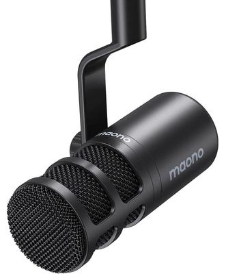 MAONO XLR Microphone, Dynamic Vocal Microphone, Unidirectional, Built-in Pop Filter, XLR-XLR Cable Connection, with Microphone Stand, for Audio