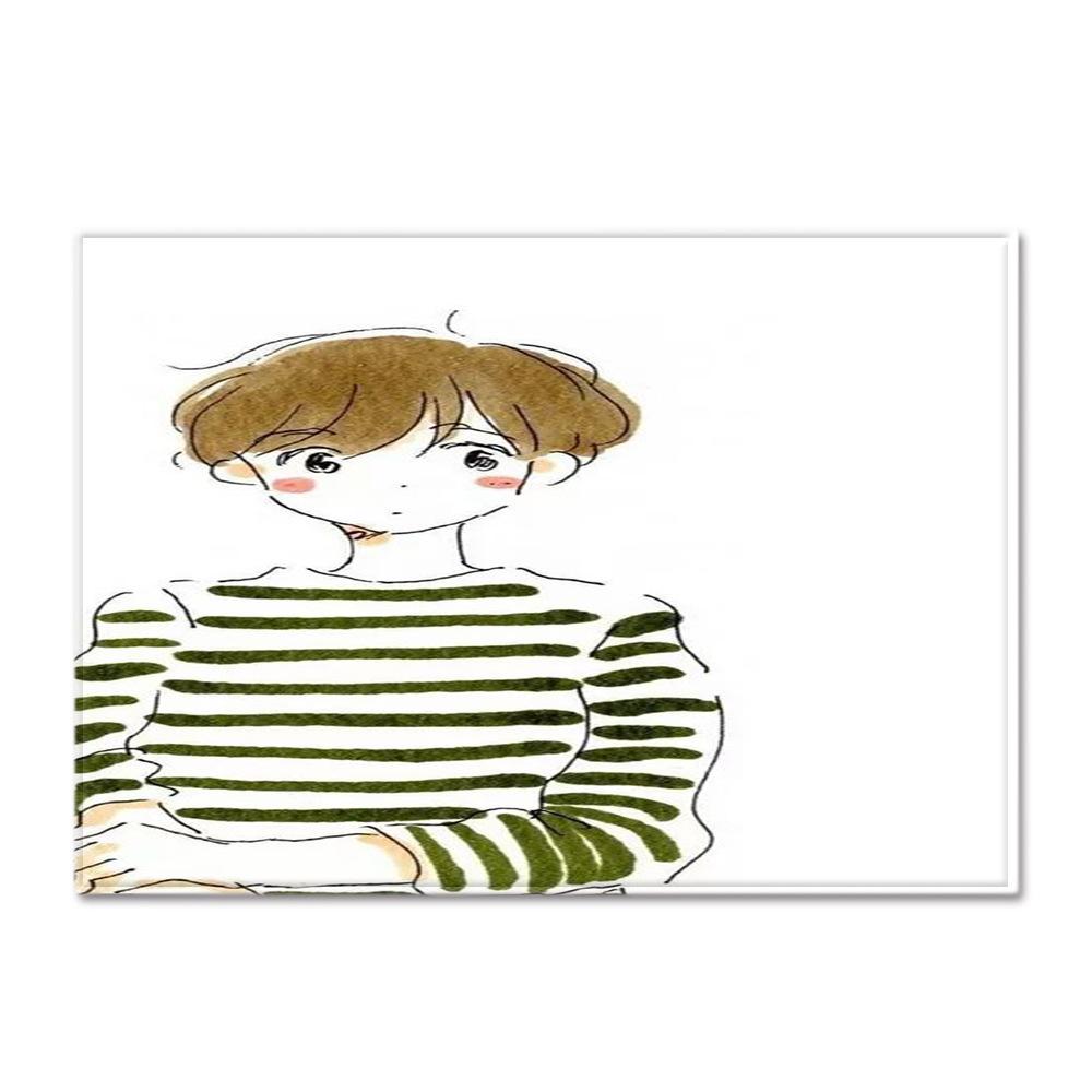 Striped Checked Large Carpet Feather Wind Bedroom Floor Mat