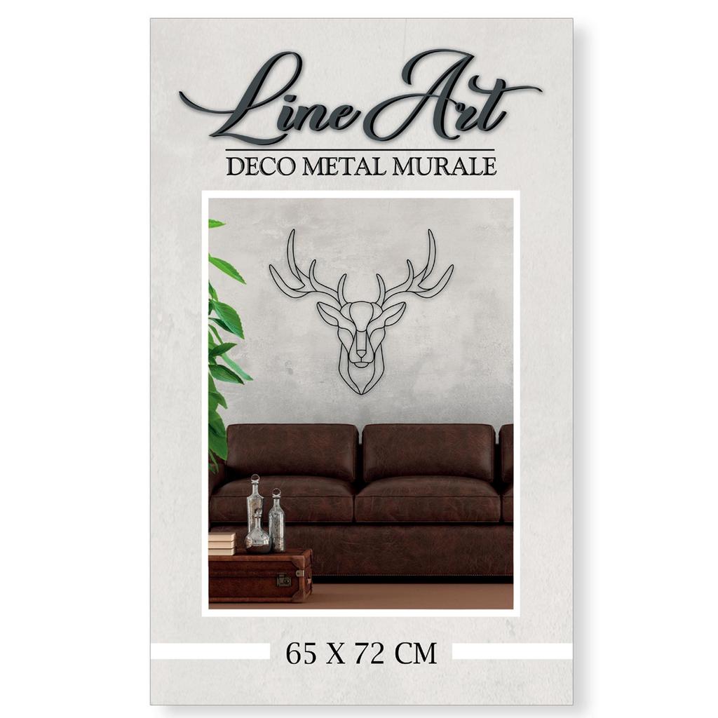 Les Trésors De Lily [A1070] - XXL Metal Decoration 'Deer' Black - 72x65 Cm