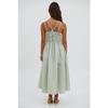 Women Sexy Loose Striped Suspender High Waist Slimming Commuting Midi Dress