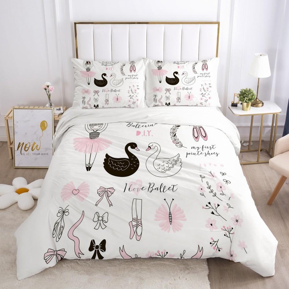 Comforter Cartoon King Size Cute Magic Girl My Little Princess Pattern Bedding Set For Girl Kid Polyester Pink