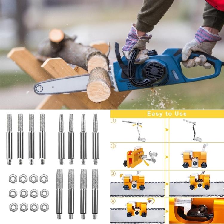 12pcs 4mm/4.8mm/5.5mm Grinding Heads For Chain Sharpening For Outdoor Cycling Maintenance And Professional Repairs