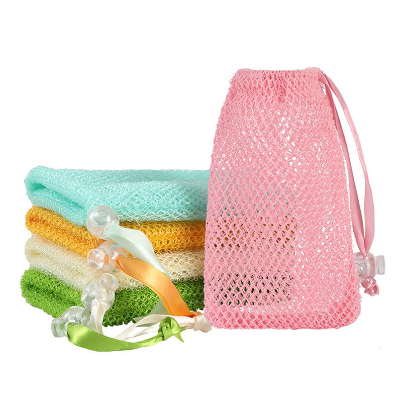 1/5PCS For Shower Soap Holder Pocket Soap Saver Bags Pouch Bar Plentiful Bubble Foam Soap Bags Exfoliating Soap Mesh Bags