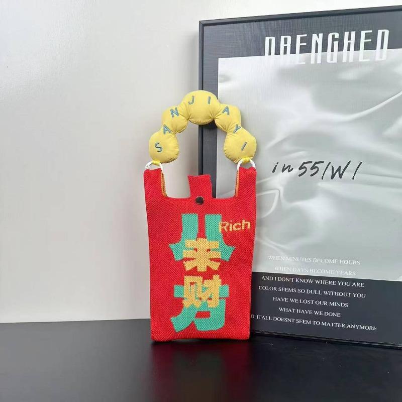 New Holiday Knitted Mobile Phone Bag New 2 Blessings Series Personalized Versatile Messenger Bag High-end Bag