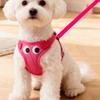 Yousheng Padded Step-in Dog Harness Breathable Adjustable Pet Harness Cute Big Eyes Harness with Leash for Small Dogs