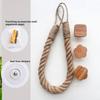 Tissue Roll Holder Rustic Design No Drilling Required Simple Installation Jute Rope Roll Holder Paper Organizer
