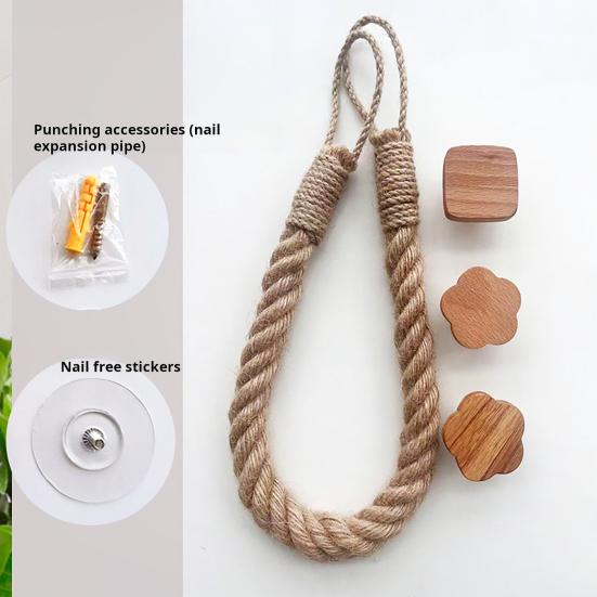 Tissue Roll Holder Rustic Design No Drilling Required Simple Installation Jute Rope Roll Holder Paper Organizer