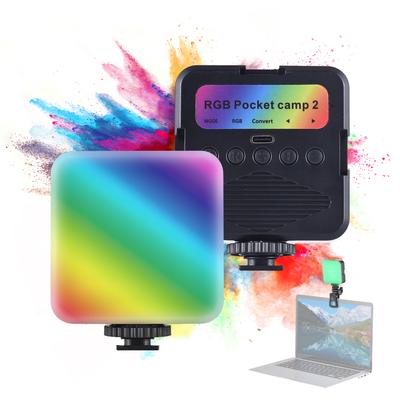 Pocket RGB Video Light LED Fill Light 3200K-6500K Dimmable Video Conference Light for Computer