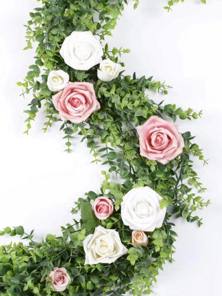 3Pcs 178cm Green Plant Artificial Eucalyptus Plants Rattan Eucalyptus Leaves Rattan for Home Wedding Garden Living Room Decoration