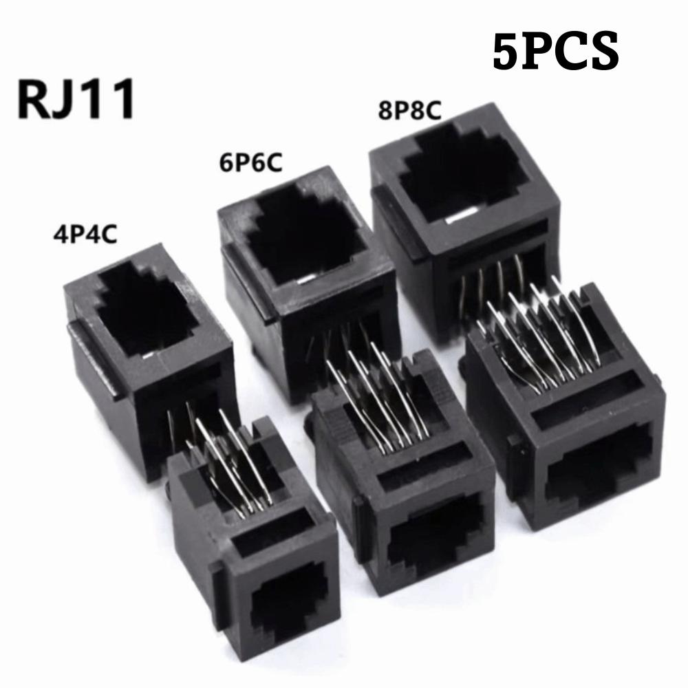 5Pcs Vertical Telephone Connector Socket Connector Female Socket Communication Accessories