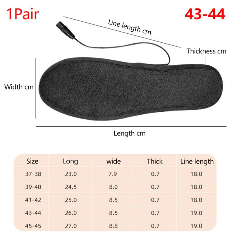 

Стельки для обуви с подогревом от USB, электрические стельки с подогревом, моющиеся, перезаряжаемые, грелка для ног, электрические стельки с подогревом для катания на лыжах, пешего туризма 43-44
