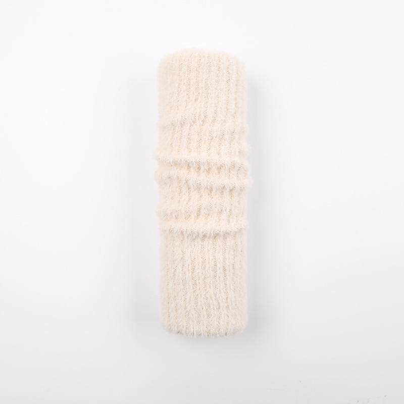 Women's Japanese Style Thick Fox Fur Leg Warmers - Cross-Border, Non-Shedding, Autumn/Winter Long Socks.