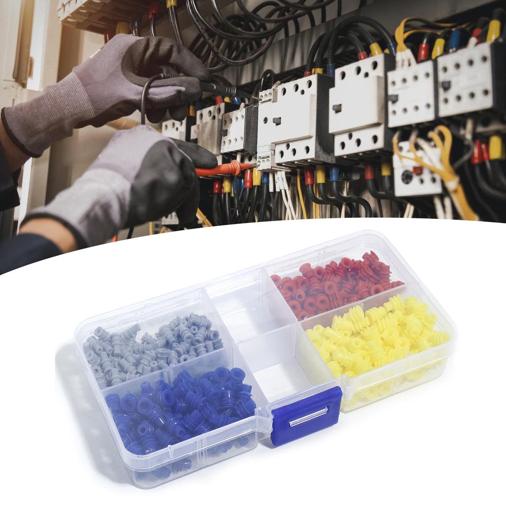 400pcs Assorted Rubber Grommet Set Flexible Cable Management Solution Multipurpose Rubber Gromment for Automotive Home