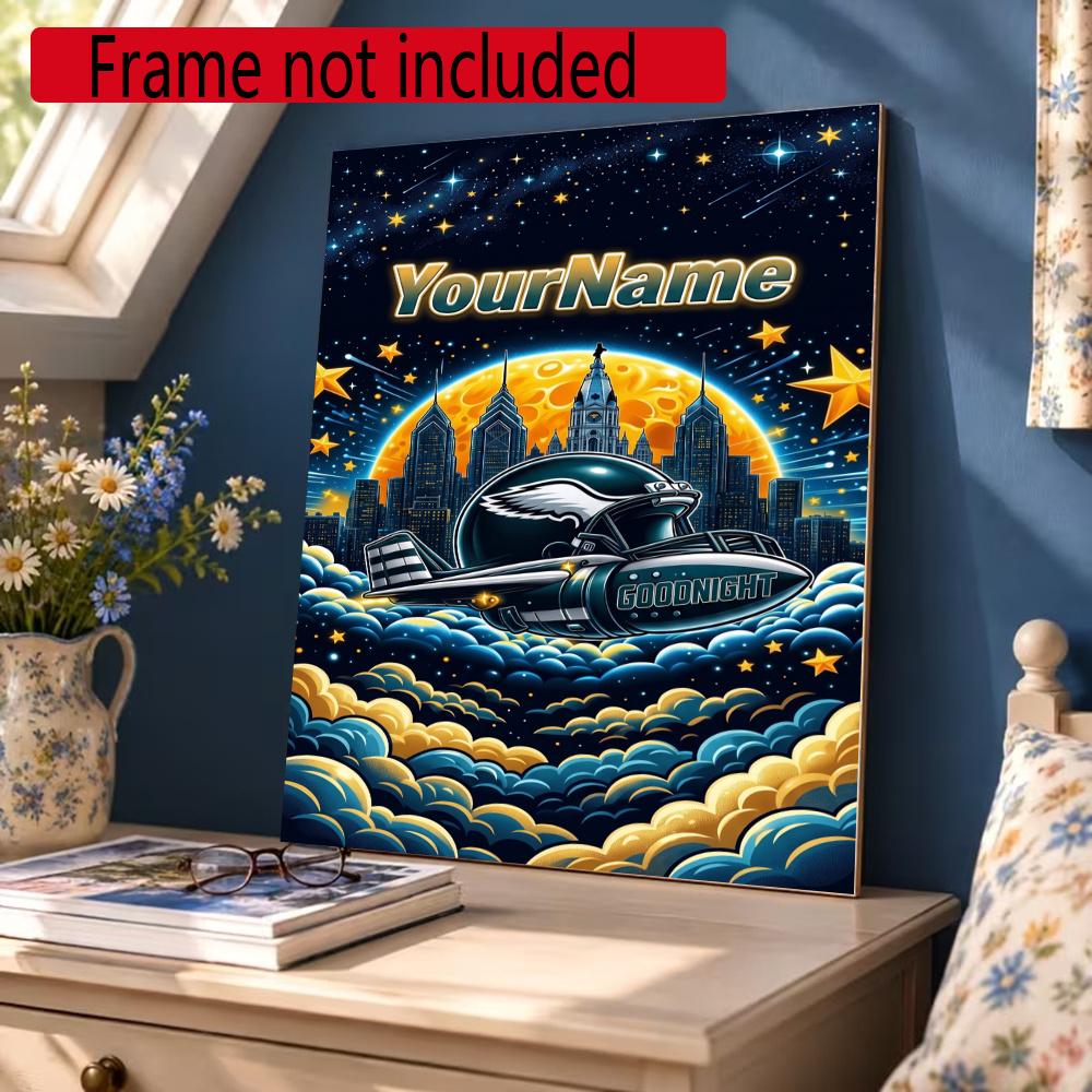 Philadelphia Eagles Customize Your Name Diamond Painting Round Diamond Rhinestones Mosaic Diamond Embroidery Wall Paintings Rhinestones Gift Frameless