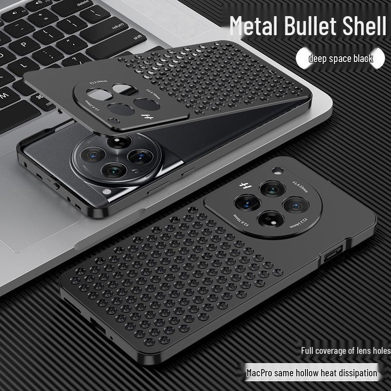 Алюмінієвий корпус для OnePlus 12 з металевою кнопкою-засувкою 1+12 та системою розсіювання тепла Aroma