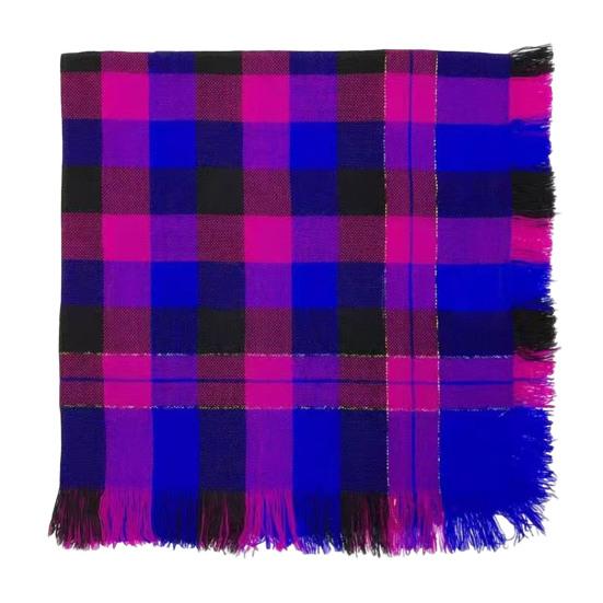 Wool Square Scarf with Tassel Decoration Plaid Pattern Women Knitting Scarf Versatile Headscarf Daily Outdoor Wear
